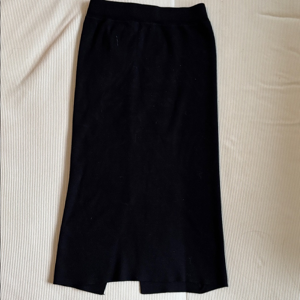 Elegant Black Gold Button-Front Skirt - S - Picture 7 of 10